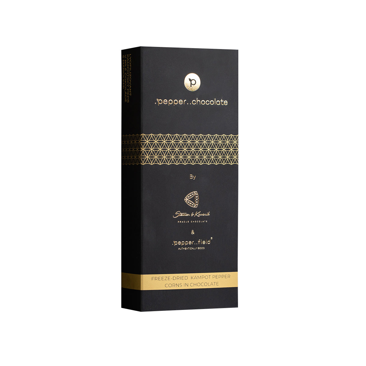 Zlaté čokoládové dražé s lyofilizovaným Kampotským pepřem - .pepper..chocolate