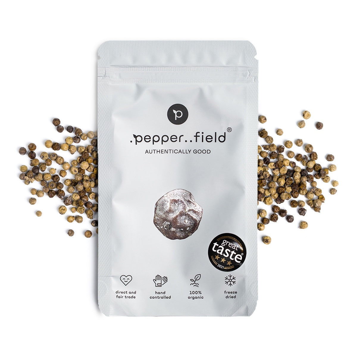 Kampotský pepř zelený lyofilizovaný se solí - EXCLUSIVE doypack 20g
