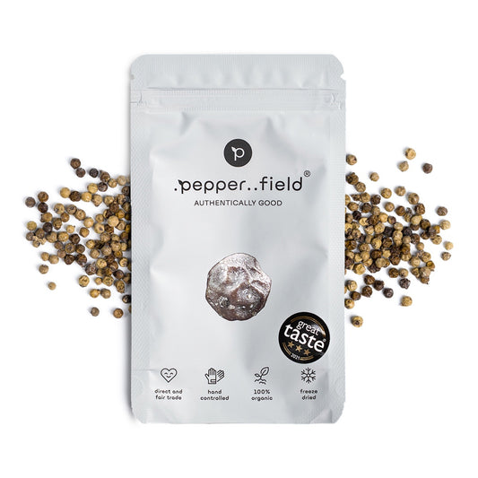 Kampotský pepř zelený lyofilizovaný se solí - EXCLUSIVE doypack 20g